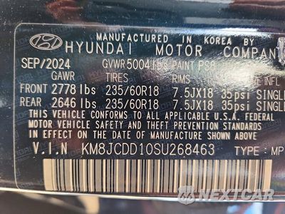 Zdjęcie 12 z 12 samochodu: 2025 HYUNDAI TUCSON SEL CONVENIENCE VIN:KM8JCDD10SU268463 - miniatura