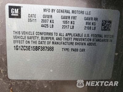 Zdjęcie 12 z 12 samochodu: 2011 CHEVROLET MALIBU 1LT VIN:1G1ZC5E15BF387988 - miniatura