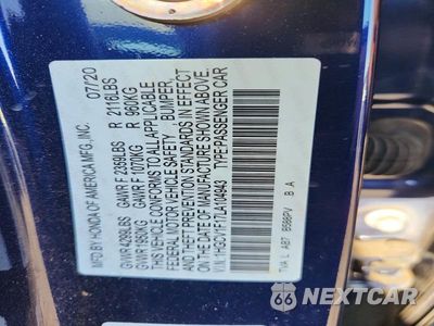 Zdjęcie 12 z 12 samochodu: 2020 HONDA ACCORD LX VIN:1HGCV1F17LA104943 - miniatura