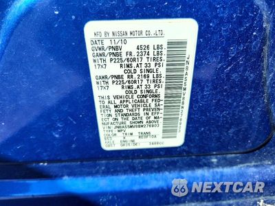 Zdjęcie 12 z 12 samochodu: 2011 NISSAN ROGUE S VIN:JN8AS5MV8BW276903 - miniatura