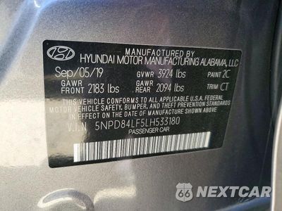Zdjęcie 12 z 12 samochodu: 2020 HYUNDAI ELANTRA SEL VIN:5NPD84LF5LH533180 - miniatura