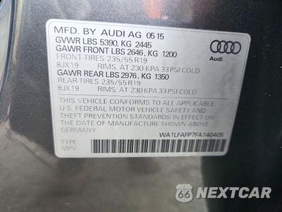 Zdjęcie 13 z 13 samochodu: 2015 AUDI Q5 PREMIUM PLUS VIN:WA1LFAFP7FA140405 - miniatura