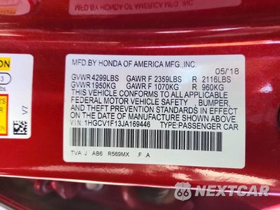 Zdjęcie 12 z 12 samochodu: 2018 HONDA ACCORD LX VIN:1HGCV1F13JA169446 - miniatura