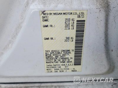 Zdjęcie 12 z 12 samochodu: 2015 NISSAN ALTIMA 2.5 SL VIN:1N4AL3AP2FC487322 - miniatura