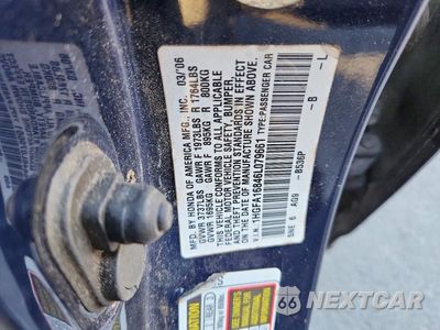 Zdjęcie 12 z 12 samochodu: 2006 HONDA CIVIC EX VIN:1HGFA16846L079661 - miniatura
