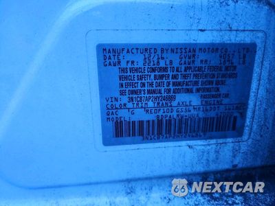 Zdjęcie 13 z 13 samochodu: 2017 NISSAN SENTRA SR TURBO VIN:3N1CB7AP2HY246869 - miniatura