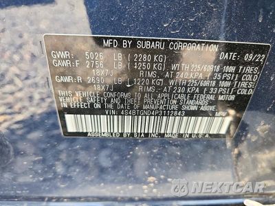 Zdjęcie 13 z 13 samochodu: 2023 SUBARU OUTBACK LIMITED XT VIN:4S4BTGND4P3112843 - miniatura