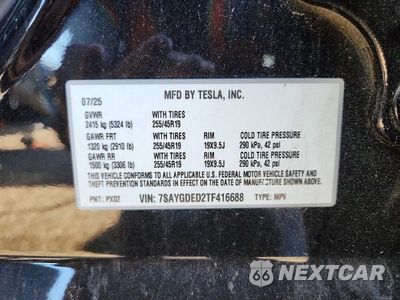Zdjęcie 12 z 12 samochodu: 2026 TESLA MODEL Y VIN:7SAYGDED2TF416688 - miniatura
