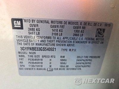 Zdjęcie 13 z 13 samochodu: 2016 CADILLAC SRX LUXURY COLLECTION VIN:3GYFNBE33GS540921 - miniatura