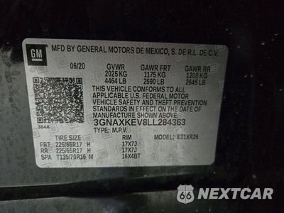 Zdjęcie 12 z 12 samochodu: 2020 CHEVROLET EQUINOX LT VIN:3GNAXKEV8LL284363 - miniatura