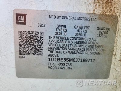 Zdjęcie 12 z 12 samochodu: 2018 CHEVROLET CRUZE LT VIN:1G1BE5SM6J7199712 - miniatura