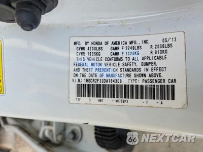 Zdjęcie 12 z 12 samochodu: 2013 HONDA ACCORD LX VIN:1HGCR2F30DA184308 - miniatura