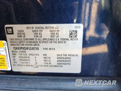 Zdjęcie 13 z 13 samochodu: 2015 GMC ACADIA SLE VIN:1GKKVPKD4FJ249749 - miniatura