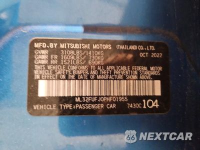 Zdjęcie 12 z 12 samochodu: 2023 MITSUBISHI MIRAGE G4 ES VIN:ML32FUFJ0PHF01955 - miniatura