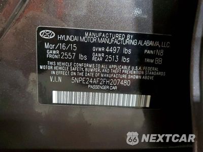Zdjęcie 12 z 12 samochodu: 2015 HYUNDAI SONATA SE VIN:5NPE24AF2FH207480 - miniatura