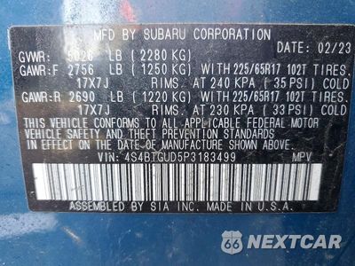 Zdjęcie 13 z 13 samochodu: 2023 SUBARU OUTBACK WILDERNESS VIN:4S4BTGUD5P3183499 - miniatura