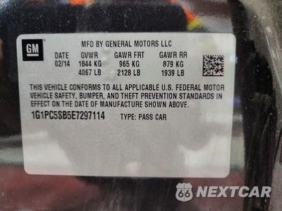 Zdjęcie 12 z 12 samochodu: 2014 CHEVROLET CRUZE LT VIN:1G1PC5SB5E7297114 - miniatura