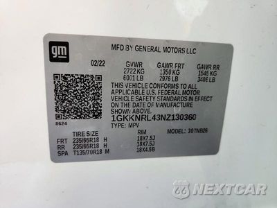 Zdjęcie 13 z 13 samochodu: 2022 GMC ACADIA SLE VIN:1GKKNRL43NZ130360 - miniatura
