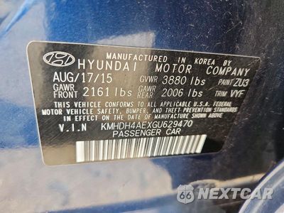 Zdjęcie 12 z 12 samochodu: 2016 HYUNDAI ELANTRA VALUE EDITION VIN:KMHDH4AEXGU629470 - miniatura