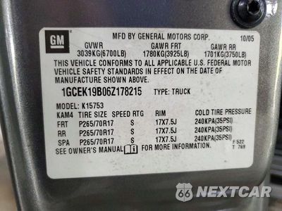 Zdjęcie 13 z 13 samochodu: 2006 CHEVROLET SILVERADO K1500 VIN:1GCEK19B06Z178215 - miniatura