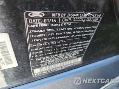 Zdjęcie 13 z 13 samochodu: 2016 LAND ROVER RANGE ROVER SPORT SVR VIN:SALWZ2EFXGA577348 - miniatura