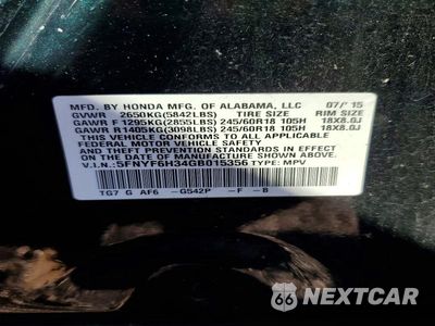 Zdjęcie 13 z 13 samochodu: 2016 HONDA PILOT EX VIN:5FNYF6H34GB015356 - miniatura