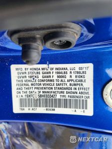 Zdjęcie 12 z 12 samochodu: 2017 HONDA CIVIC LX VIN:19XFC2F58HE033427 - miniatura