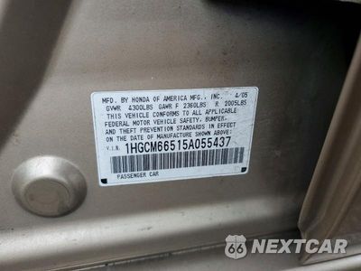 Zdjęcie 12 z 12 samochodu: 2005 HONDA ACCORD EX VIN:1HGCM66515A055437 - miniatura