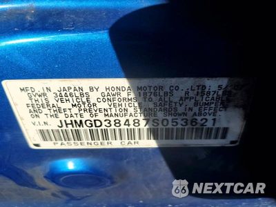 Zdjęcie 13 z 13 samochodu: 2007 HONDA FIT VIN:JHMGD38487S053621 - miniatura