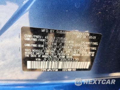 Zdjęcie 14 z 14 samochodu: 2024 SUBARU CROSSTREK PREMIUM VIN:JF2GUADCXRH265120 - miniatura