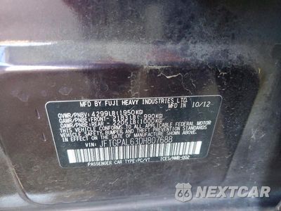 Zdjęcie 12 z 12 samochodu: 2013 SUBARU IMPREZA SPORT PREMIUM VIN:JF1GPAL63DH807688 - miniatura