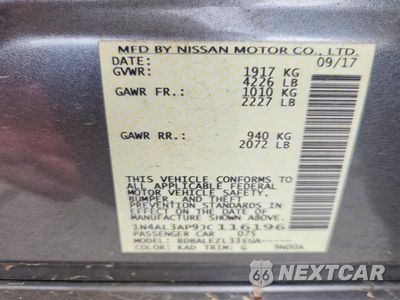Zdjęcie 12 z 12 samochodu: 2018 NISSAN ALTIMA 2.5 S VIN:1N4AL3AP9JC116196 - miniatura