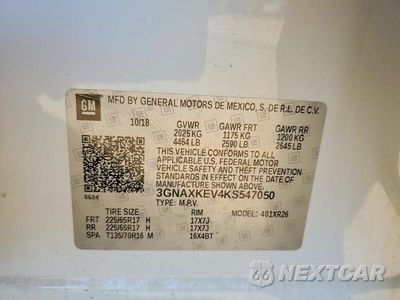 Zdjęcie 13 z 13 samochodu: 2019 CHEVROLET EQUINOX LT VIN:3GNAXKEV4KS547050 - miniatura