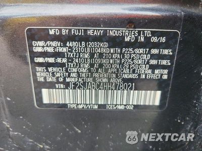 Zdjęcie 13 z 13 samochodu: 2017 SUBARU FORESTER 2.5I VIN:JF2SJABC4HH478021 - miniatura