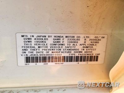 Zdjęcie 12 z 12 samochodu: 2006 ACURA TSX VIN:JH4CL96936C015502 - miniatura