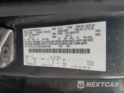 Zdjęcie 13 z 13 samochodu: 2016 FORD ESCAPE TITANIUM VIN:1FMCU0JX5GUB87893 - miniatura