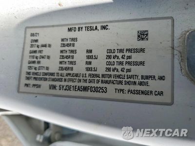 Zdjęcie 12 z 12 samochodu: 2021 TESLA MODEL 3 VIN:5YJ3E1EA5MF030253 - miniatura