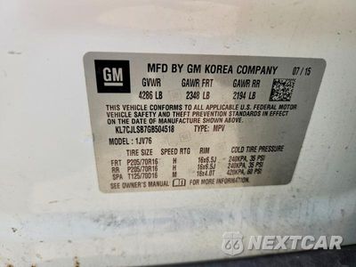Zdjęcie 13 z 13 samochodu: 2016 CHEVROLET TRAX 1LT VIN:KL7CJLSB7GB504518 - miniatura