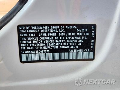 Zdjęcie 12 z 12 samochodu: 2014 VOLKSWAGEN PASSAT SEL VIN:1VWCN7A31EC097373 - miniatura