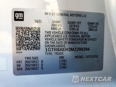 Zdjęcie 12 z 12 samochodu: 2021 GMC SIERRA C1500 VIN:1GTR8AEH3MZ299294 - miniatura
