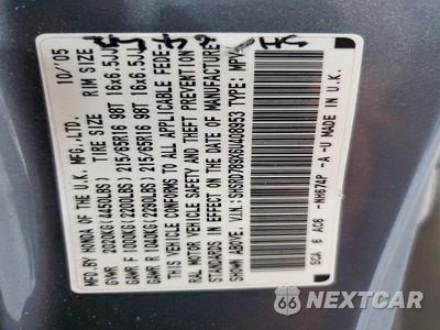 Zdjęcie 13 z 13 samochodu: 2006 HONDA CR-V SE VIN:JHLRD78986U408953 - miniatura