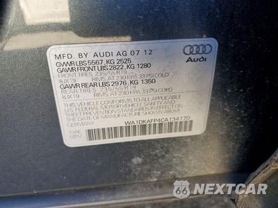 Zdjęcie 13 z 13 samochodu: 2012 AUDI Q5 PREMIUM PLUS VIN:WA1DKAFP4CA134170 - miniatura