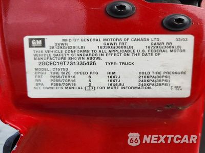 Zdjęcie 13 z 13 samochodu: 2003 CHEVROLET SILVERADO C1500 VIN:2GCEC19T731335426 - miniatura