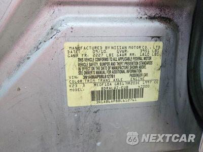 Zdjęcie 12 z 12 samochodu: 2011 NISSAN SENTRA 2.0 VIN:3N1AB6AP8BL612761 - miniatura