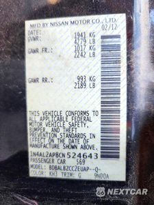 Zdjęcie 13 z 13 samochodu: 2012 NISSAN ALTIMA 2.5 VIN:1N4AL2AP8CN524643 - miniatura