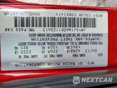 Zdjęcie 13 z 13 samochodu: 2014 MAZDA 6 GRAND TOURING VIN:JM1GJ1W60E1120413 - miniatura