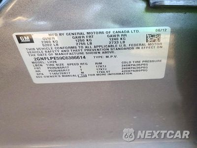 Zdjęcie 13 z 13 samochodu: 2012 CHEVROLET EQUINOX LT VIN:2GNFLPE59C6386614 - miniatura