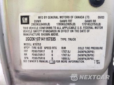 Zdjęcie 12 z 12 samochodu: 2004 CHEVROLET SILVERADO K1500 VIN:2GCEK19T141167335 - miniatura