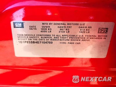 Zdjęcie 12 z 12 samochodu: 2016 CHEVROLET CRUZE LIMITED LT VIN:1G1PE5SB4G7104769 - miniatura
