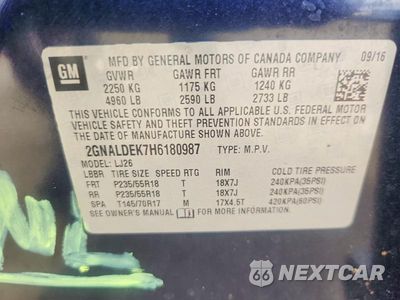 Zdjęcie 14 z 14 samochodu: 2017 CHEVROLET EQUINOX PREMIER VIN:2GNALDEK7H6180987 - miniatura